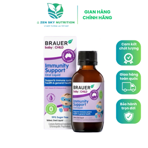 Siro Brauer Baby & Child Immunity Support hỗ trợ bổ sung betacaroten và vitamin D3 cho trẻ (100ml)